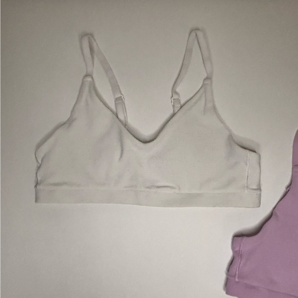 Athleta GIRL Just Right Adjustable Bra, Size Medium (8-10), Set of 2, white/pink - Picture 3 of 6